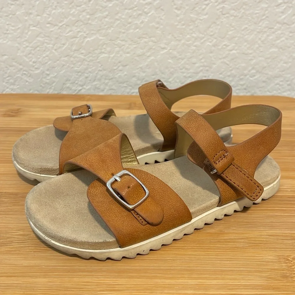 Tan Girl's Adjustable Sandals